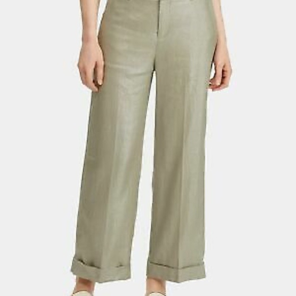 RALPH LAUREN Silver Pocketed Zippered Pants